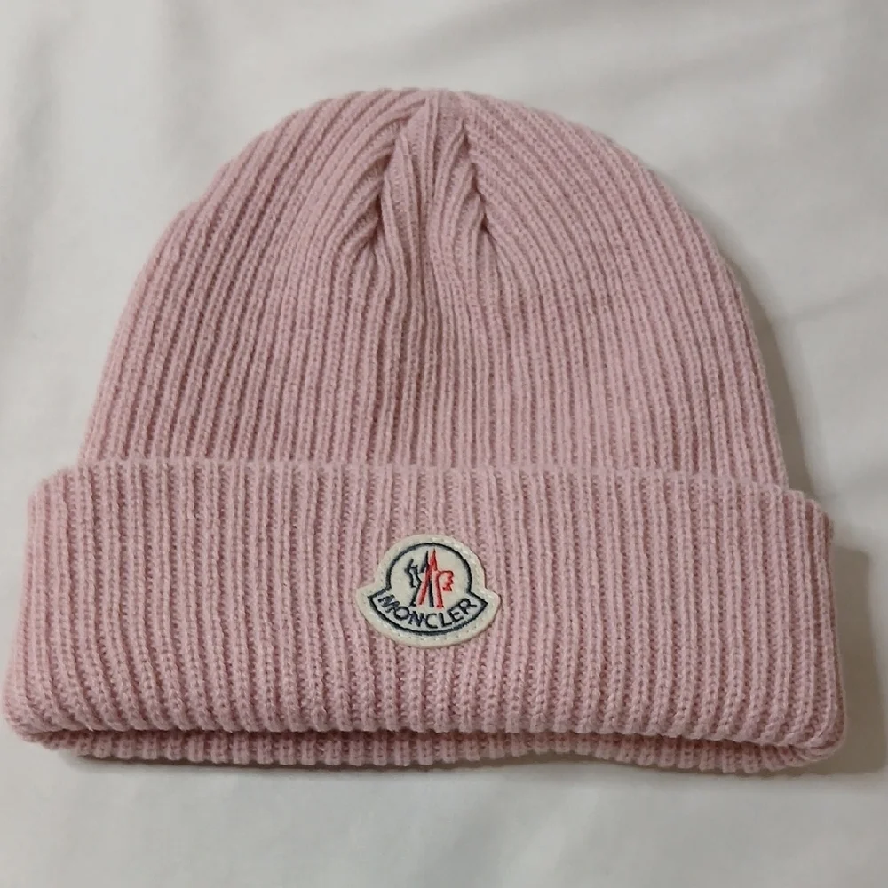Moncler | Accessories | Moncler Light Pink Ribbed Beanie  display picture 3